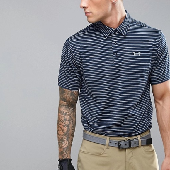 yellow under armour golf shirt